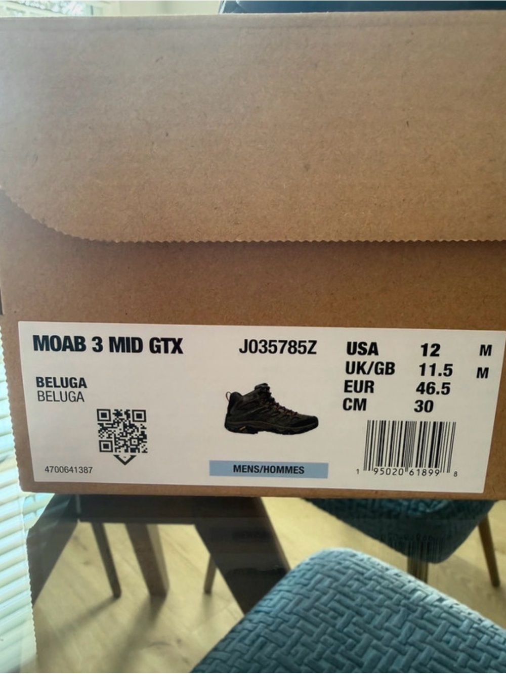 Men’s Moab 3 Mid Waterproof Wide Width - Picture 3 of 5